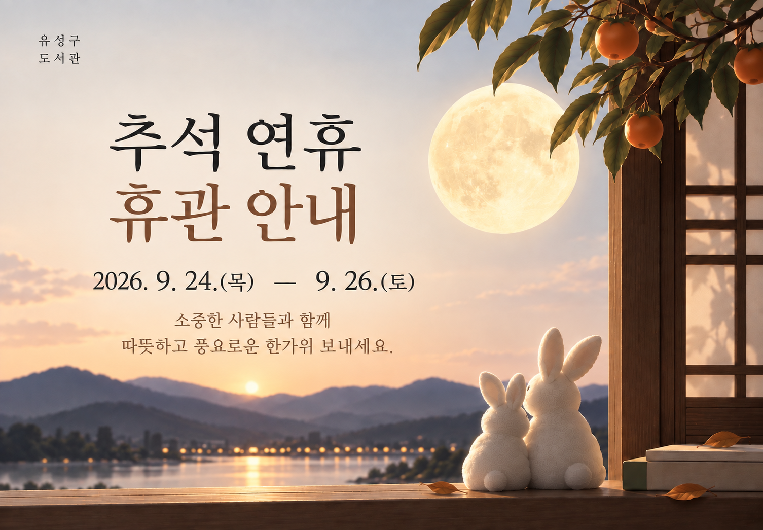 유성구 공공도서관 추석 휴관안내